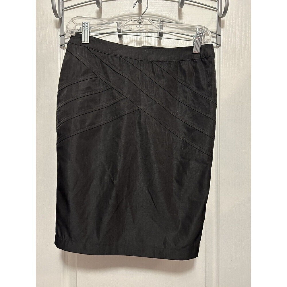 TULLE Women’s Pencil Skirt Small Casual Office‎ Solid Black Back Zip Classic